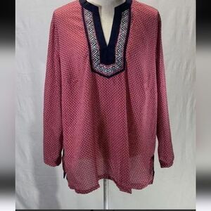 Talbots Red and Black Polka Dot Fabric